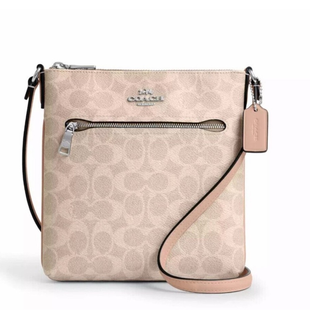 Last one! New Coach CW325 Mini Rowan File Bag Logo Signature Sand / Chalk
